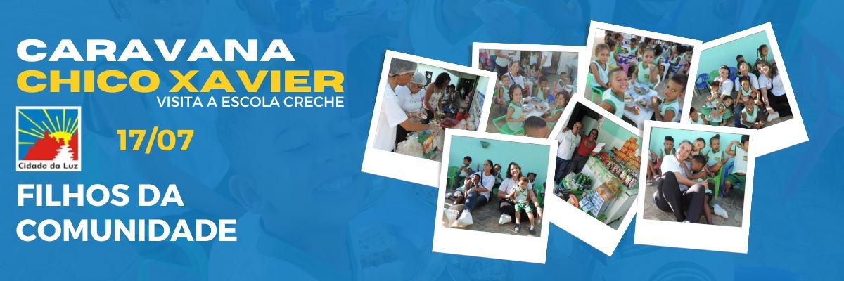 Na segunda-feira, dia 17/07, o Grupo Chico Xavier visitou a Escola Creche Filhos da Comunidade, 