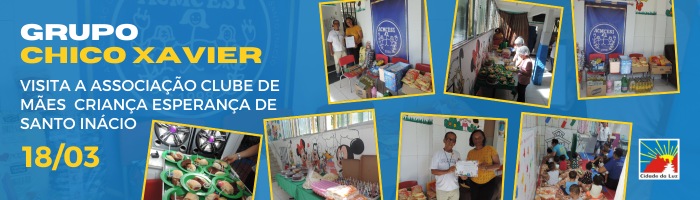 No dia 18/03, a caravana Chico Xavier esteve na Associação Clube de Mães Criança Esperança de Santo Inácio (ACMCESI)